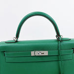 Charger l&#39;image dans la galerie, Hermes Kelly Sellier 32 Vert Vertigo Epsom Palladium Hardware
