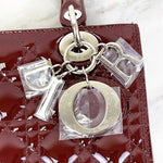 Charger l&#39;image dans la galerie, Christian Dior Lady Dior Medium Bordeaux Patent Silver-tone Hardware
