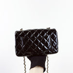 Load image into Gallery viewer, Chanel Classic Mini Black Patent Gold-tone Hardware
