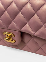 将图片加载到图库查看器，Chanel Mini Top Handle Iridescent Pink Lambskin Gold-tone Hardware
