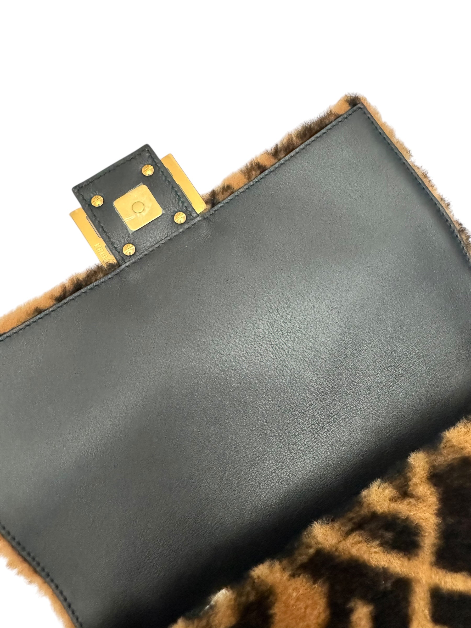 Fendi Baguette Shearling Gold-tone Hardware