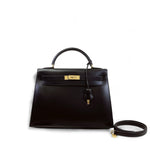 将图片加载到图库查看器，Hermes Kelly 32 Sellier Vintage Box Leather
