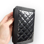 Load image into Gallery viewer, Chanel Classic Leboy Wallet on Chain, Black Diamond Quilted Patent Leather, Gold-tone Hardware
