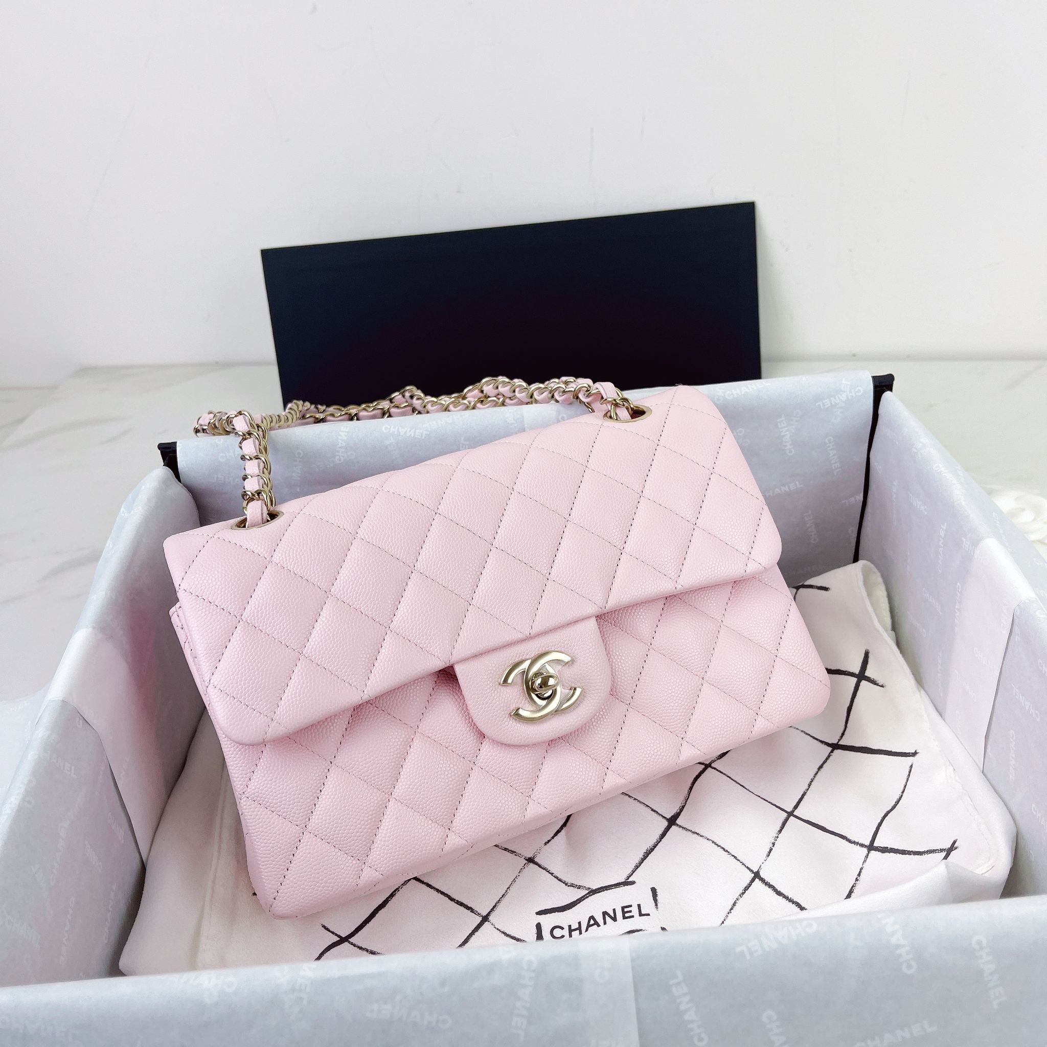 Chanel Timeless Small 22S Sakura Pink Caviar