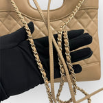 将图片加载到图库查看器，Chanel 31 Mini Shopping Tote Quilted Lambskin Milk Tea/Beige, Gold-Tone Hardware
