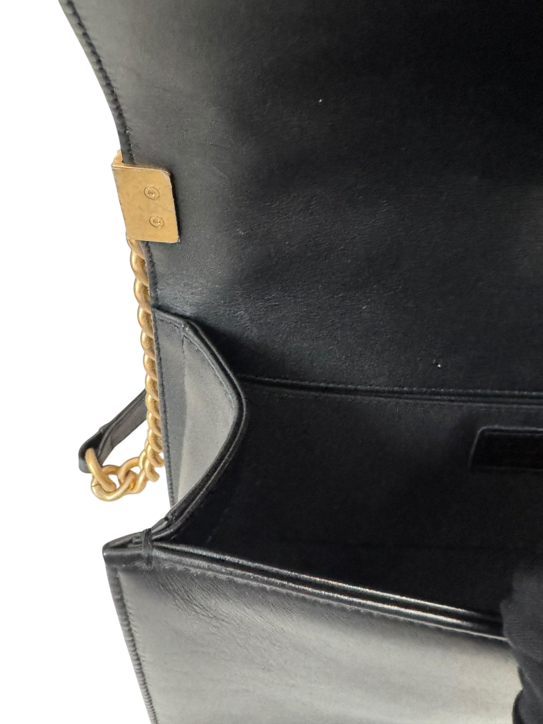 Chanel Leboy Old Medium Black Calfskin Gold-tone Hardware