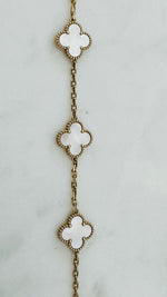 Load image into Gallery viewer, Van Cleef and Arpels Vintage Alhambra Bracelet, 5 Motifs, 18K Yellow Gold, Mother of Pearl
