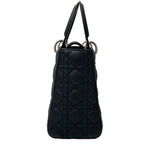 将图片加载到图库查看器，Christian Dior Lady Dior Medium Black Grained Leather/Caviar Silver-tone Hardware
