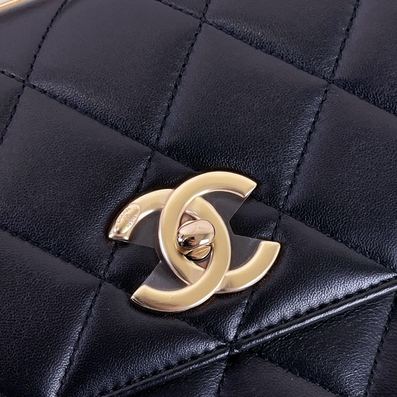 Chanel Trendy CC Small Black Lambskin Rose Gold Hardware