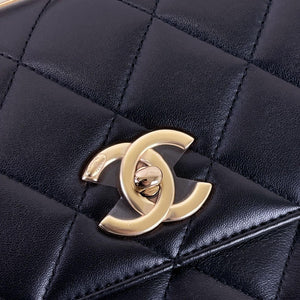 Chanel Trendy CC Small Black Lambskin Rose Gold Hardware