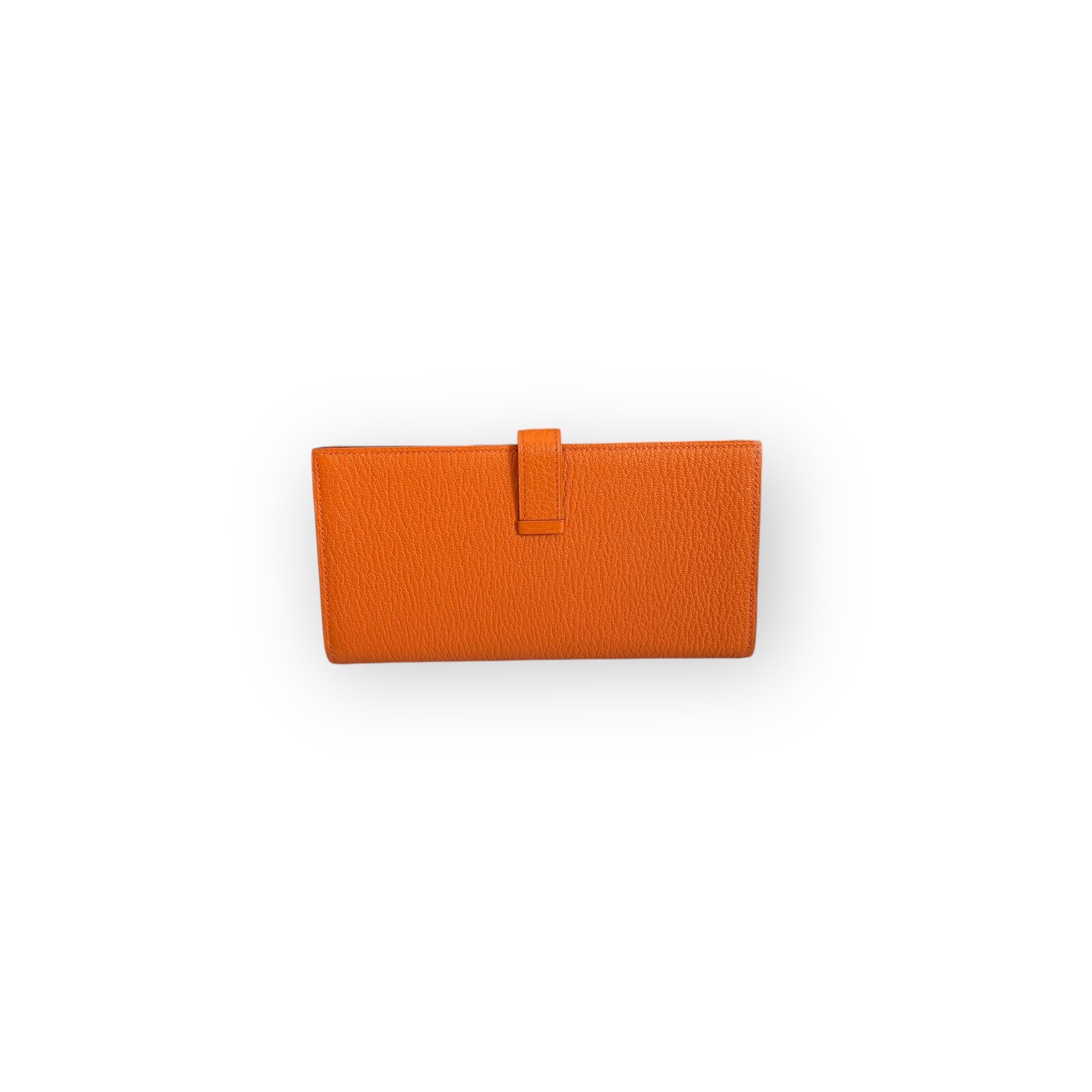 Hermes H Bearn Wallet Orange Chevre Mysore Palladium Hardware