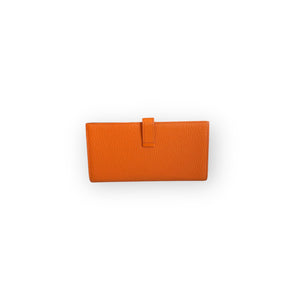 Hermes H Bearn Wallet Orange Chevre Mysore Palladium Hardware