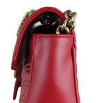 将图片加载到图库查看器，GUCCI GG Marmont Small Calfskin Matelasse Red GHW
