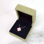 Charger l'image dans la galerie, Van Cleef and Arpels VCA Holiday Pendant, Vintage Alhambra Diamond, Pink Sevres, 18kt Gold
