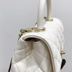 Load image into Gallery viewer, Chanel Coco Handle Mini White Caviar Gold-tone Hardware
