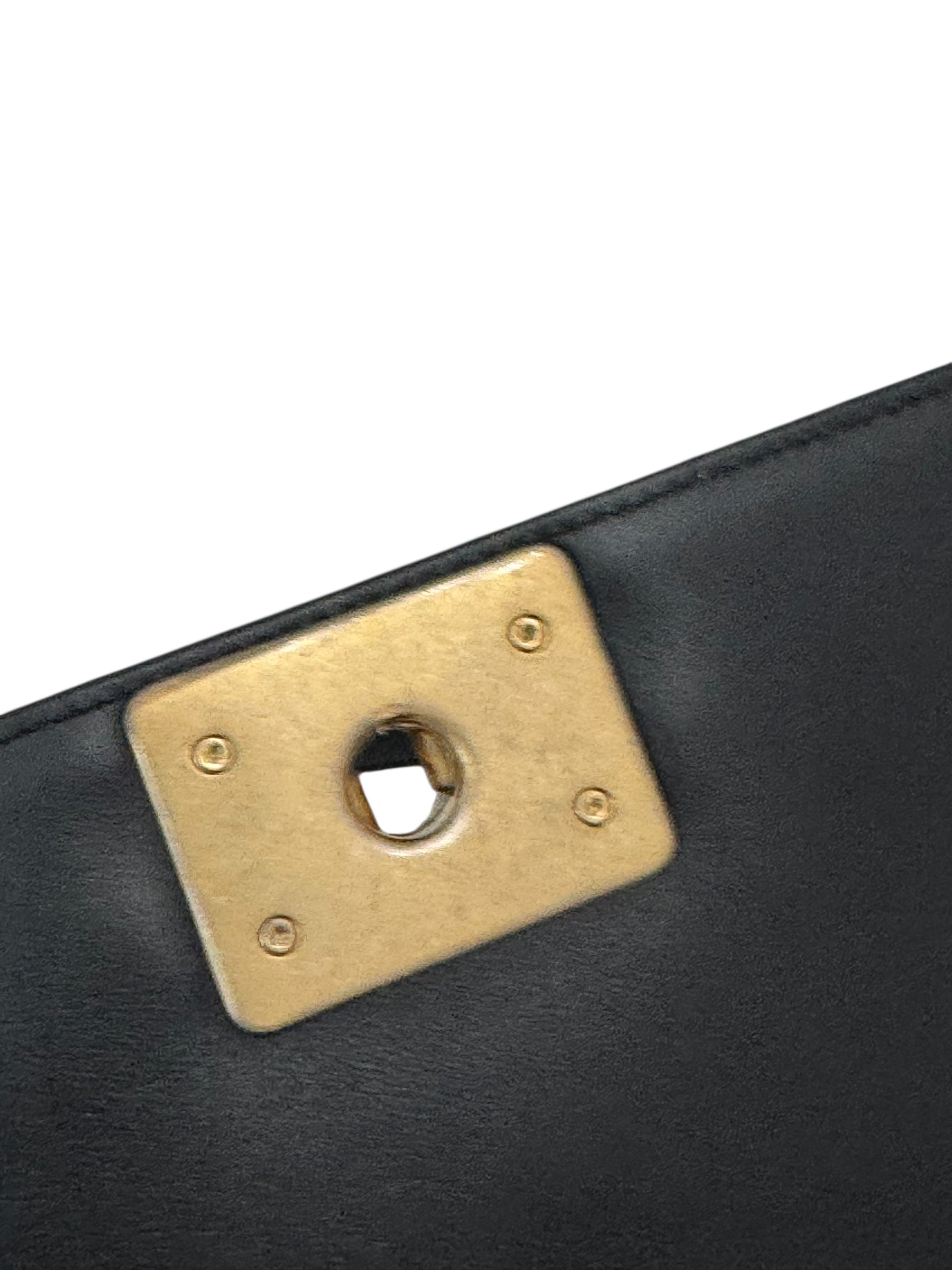 Chanel Leboy Old Medium Black Calfskin Gold-tone Hardware