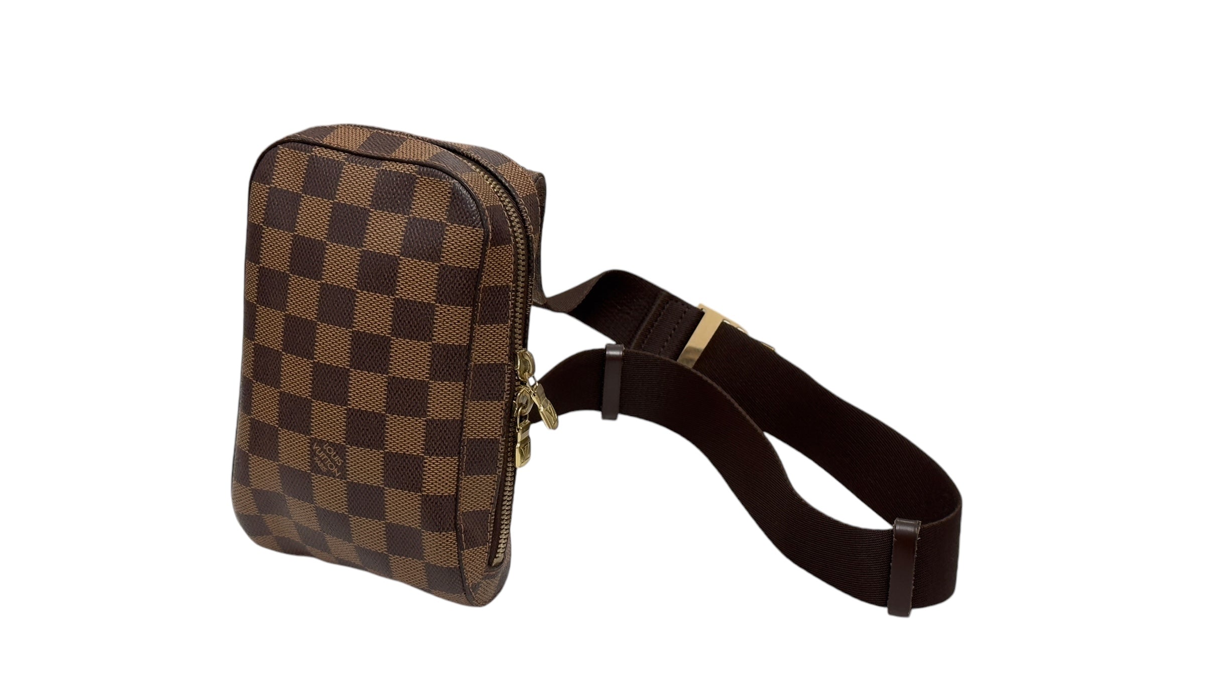 Louis Vuitton Geronimo Waist Bag Damier Ebene Gold-tone