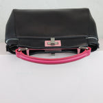 Load image into Gallery viewer, FENDI Peekaboo Iconic Satchel Mini Nappa Colorblock Black SHW
