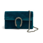 Load image into Gallery viewer, Gucci Dionysus Super Mini Peacock Velvet Crystal Embellished and Silver-tone Hardware
