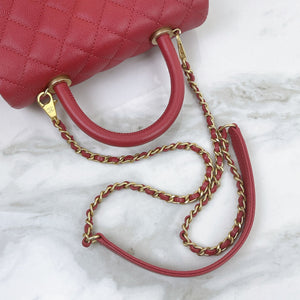 Chanel Coco Handle Small Red Caviar Gold-tone Hardware