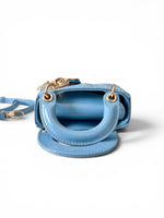 将图片加载到图库查看器，Christian Dior Lady Dior Micro Baby Blue, Gold-tone Hardware
