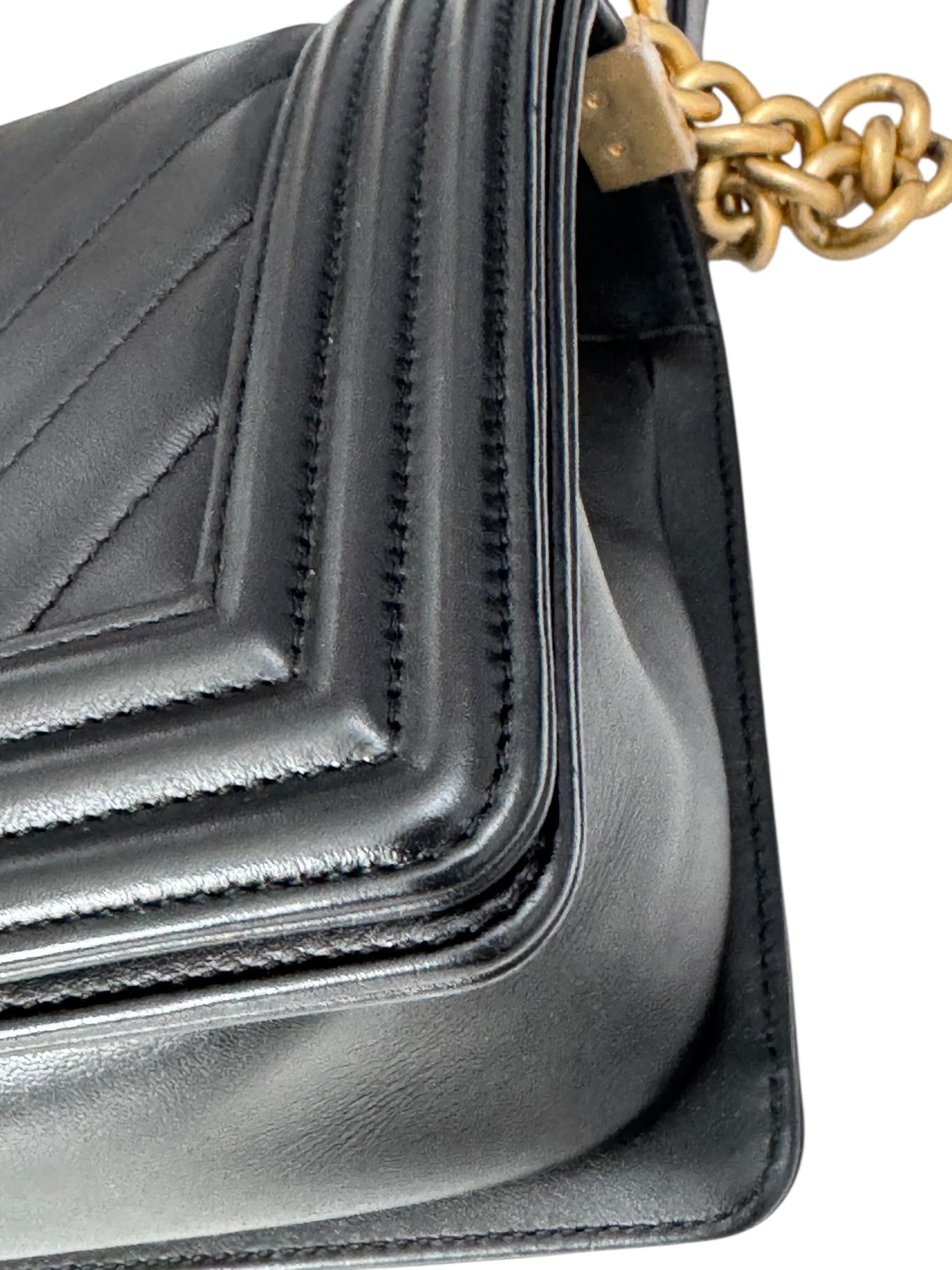 Chanel Leboy Old Medium Black Calfskin Gold-tone Hardware