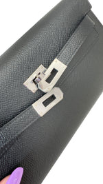 将图片加载到图库查看器，Hermes Kelly To Go Black Epsom Leather Palladium Hardware
