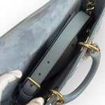 将图片加载到图库查看器，Christian Dior Lady D-Joy Medium Cloud Blue Lambskin Cannage Gold-tone Hardware

