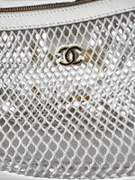 将图片加载到图库查看器，Chanel Half Moon Mesh Bag Ivory Lambskin Gold-tone Hardware
