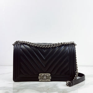 Chanel Leboy New Medium Black Lambskin Ruthenium Hardware