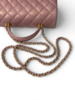 将图片加载到图库查看器，Chanel Mini Top Handle Iridescent Pink Lambskin Gold-tone Hardware
