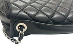 将图片加载到图库查看器，Chanel Easy Carry Flap Bag Black Lambskin Silver-tone Hardware
