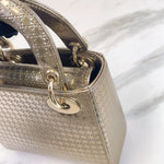 Load image into Gallery viewer, Christian Dior Lady Dior Mini Micro Cannage Pattern Gold
