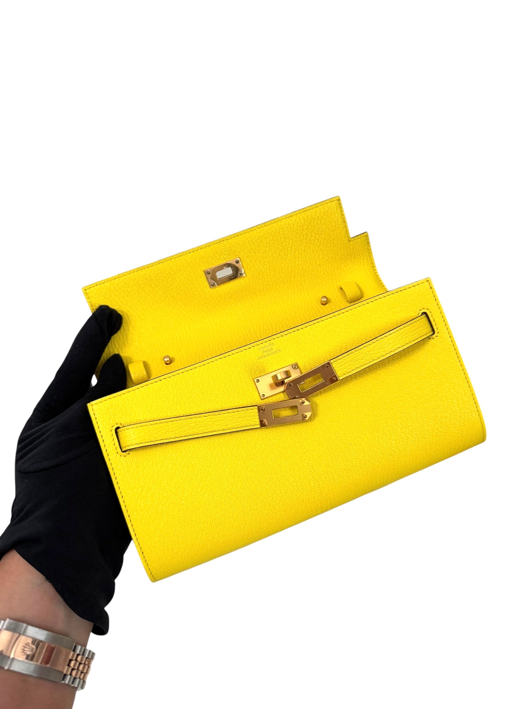 Hermes Kelly To Go Chevre 24kt Gold-plated Hardware