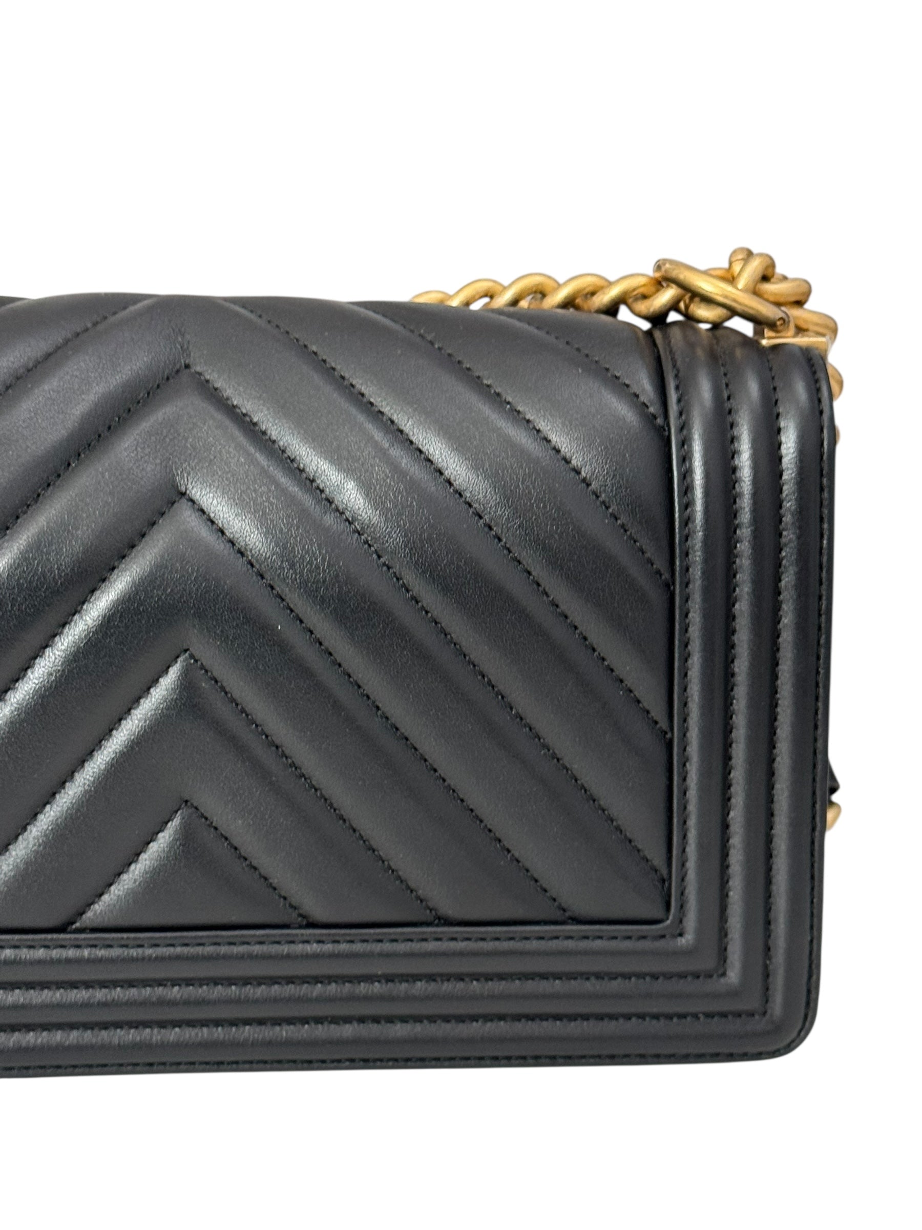 Chanel Leboy Old Medium Black Calfskin Gold-tone Hardware