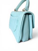 将图片加载到图库查看器，Chanel Trendy CC Small Chevron Sky Blue Lambskin Gold-tone Hardware
