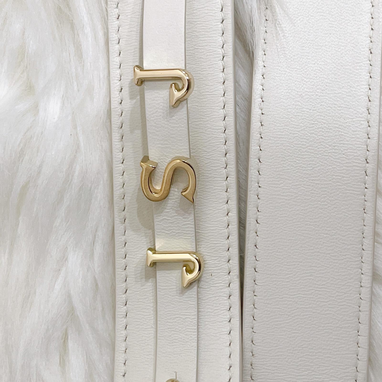 Christian Dior My Lady ABCDior Small White Lambskin Gold-tone Hardware