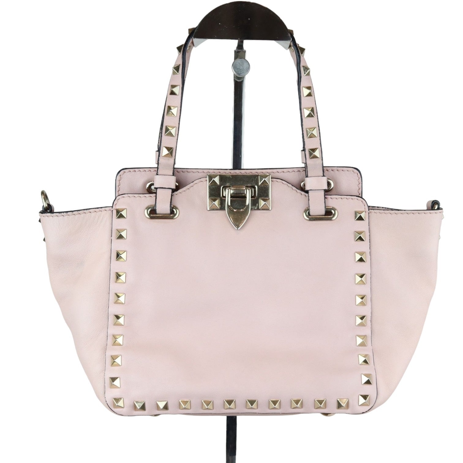 VALENTINO Rockstud Tote Small Vitello Beige Pink LGHW