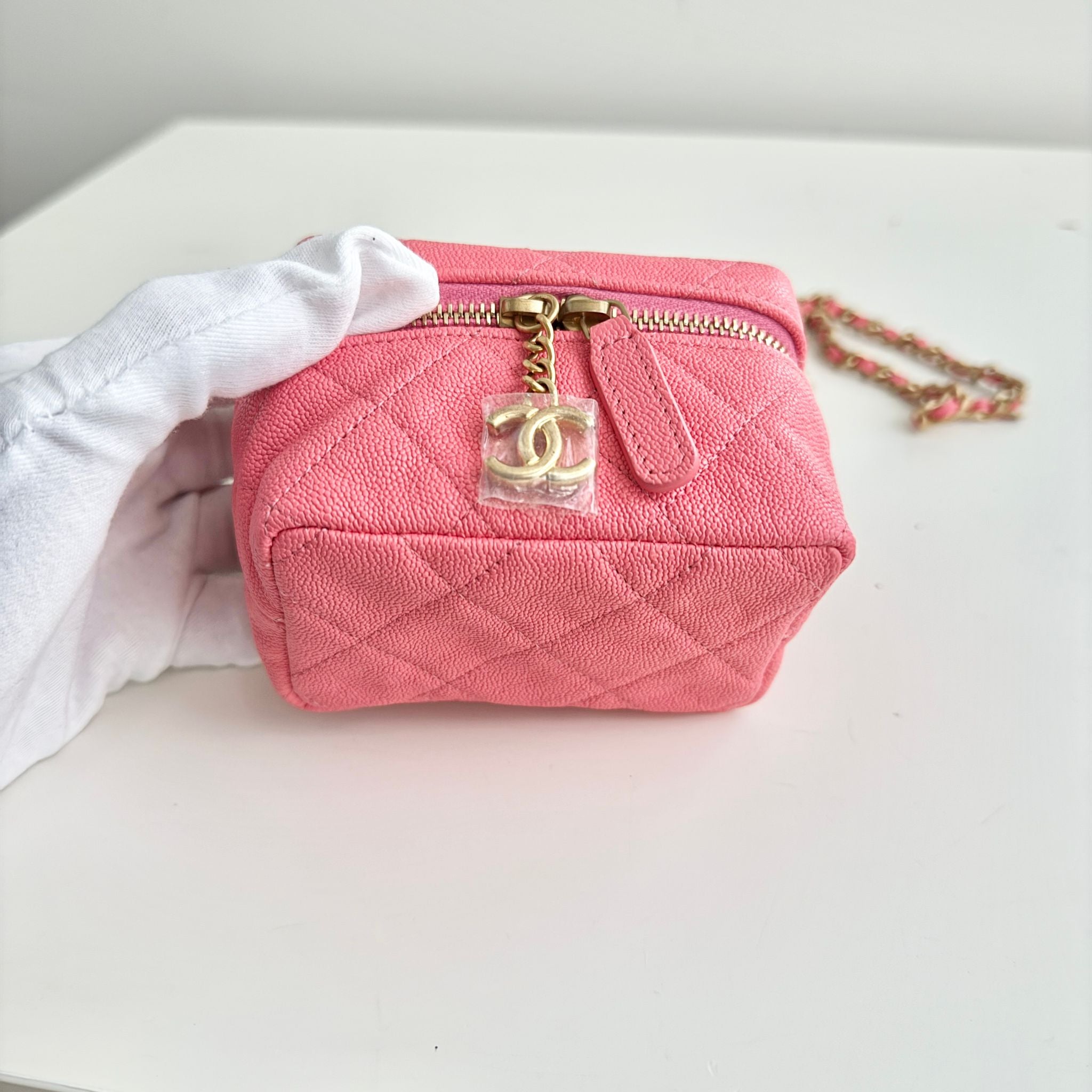 Chanel Micro Vanity Bag Pink Caviar Gold-Tone Hardware