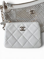 将图片加载到图库查看器，Chanel Half Moon Mesh Bag Ivory Lambskin Gold-tone Hardware
