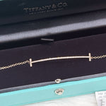 将图片加载到图库查看器，Tiffany &amp; Co Smile Bracelet Diamonds Rose Gold
