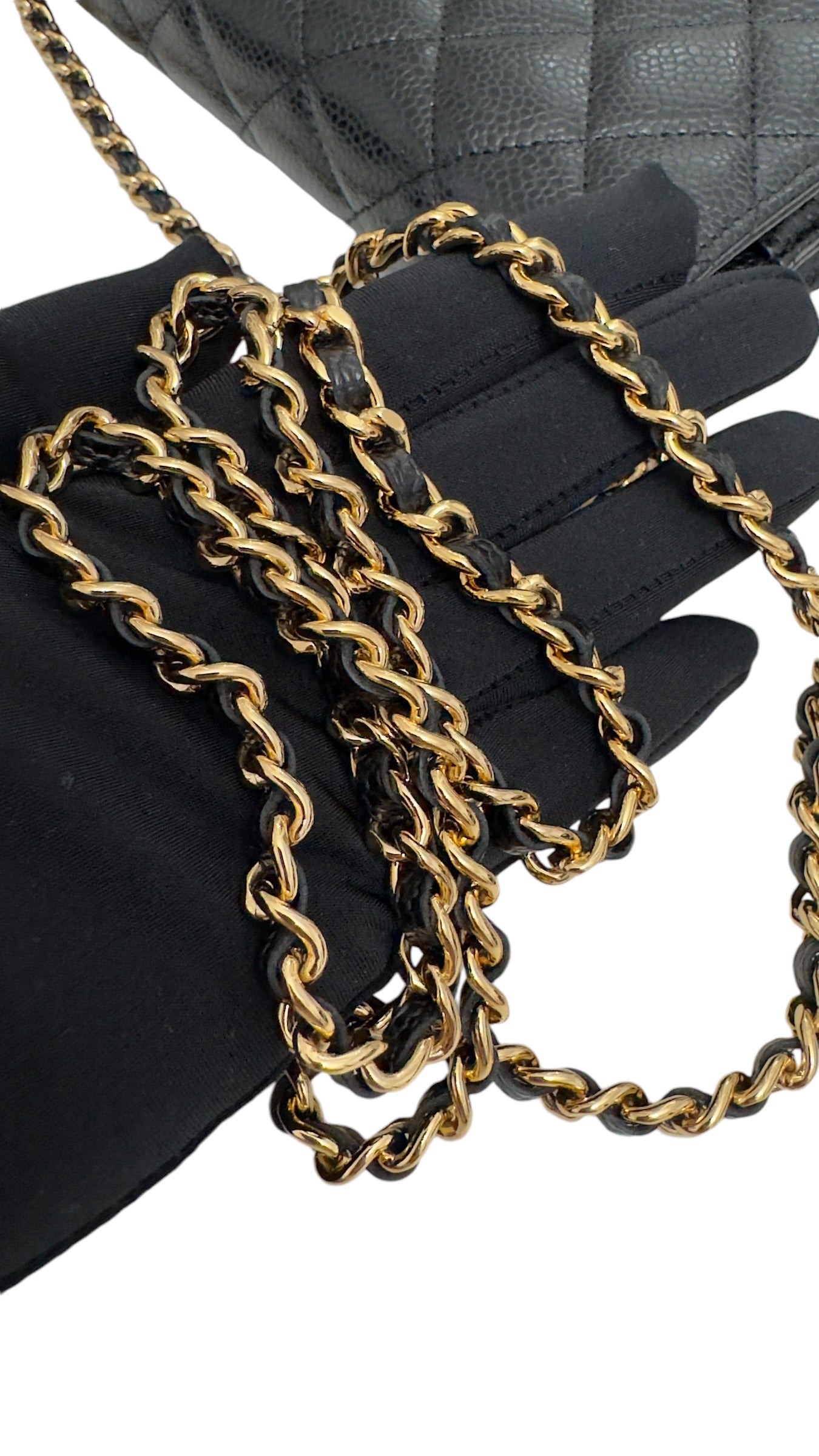 Chanel Classic Wallet on Chain Black Caviar Gold-tone Hardware