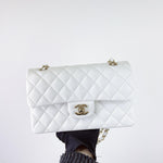 Load image into Gallery viewer, Chanel Timeless Classic Small White Caviar Gold-tone Hardware
