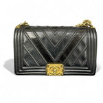 Load image into Gallery viewer, Chanel Leboy Old Medium Mixed Leather Chevron Gold-tone Hardware
