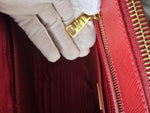 Load image into Gallery viewer, Prada Red Saffiano Lux Leather Medium Galleria Double Zip Tote Gold-Tone Hardware
