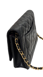 Load image into Gallery viewer, Chanel Classic Wallet on Chain Black Caviar Gold-tone Hardware
