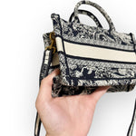 Load image into Gallery viewer, Christian Dior Book Tote Mini, Navy Toile du Jouy Embroidery, Gold-tone Hardware
