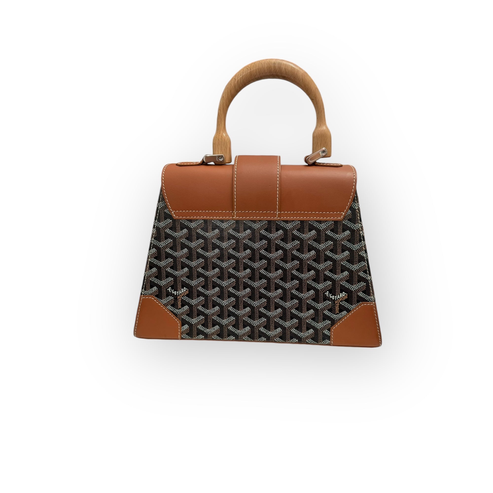 Goyard Saigon PM Tan/Black Gold-Tone Hardware