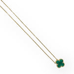 Load image into Gallery viewer, Van Cleef and Arpels VCA Vintage Alhambra 1 Motif Pendant and Necklace, Malachite Yellow Gold
