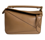 将图片加载到图库查看器，Loewe Puzzle Bag Satin Calfskin Small with Strap
